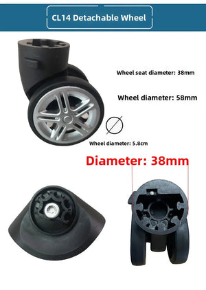 Universal Luggage Replacement Wheels – Detachable Suitcase Wheels