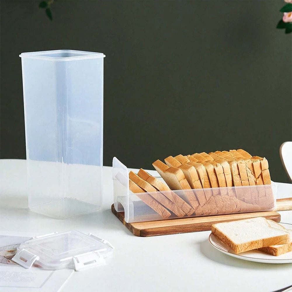 Airtight Bread Storage Container with Lid – Clear Bread Box