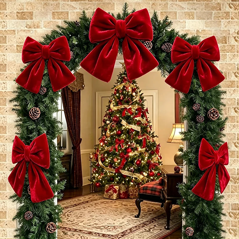 Red Velvet Christmas Bows – DIY Tree Hanging Ornaments