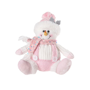 Christmas Sequin Cartoon Doll Decor – Pink Reindeer, Snowman & Santa