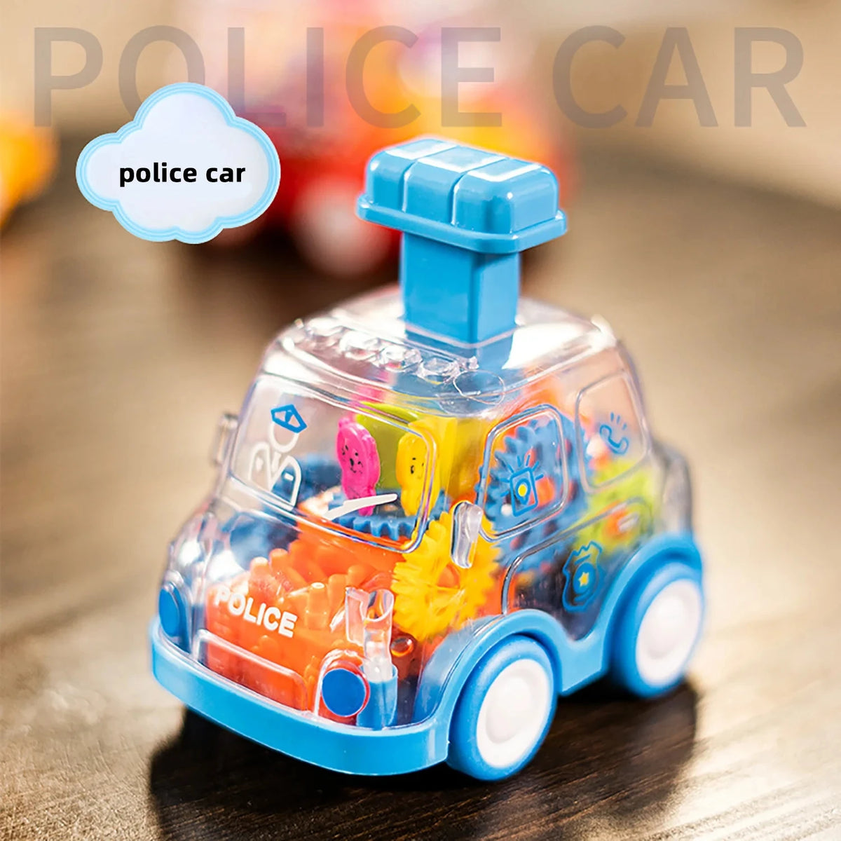 Baby Pull-Back Gear Car Toy | Cartoon Transparent Toy for Kids
