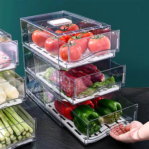 Stackable Fridge Organizer Bins – Reusable Food Storage Containers