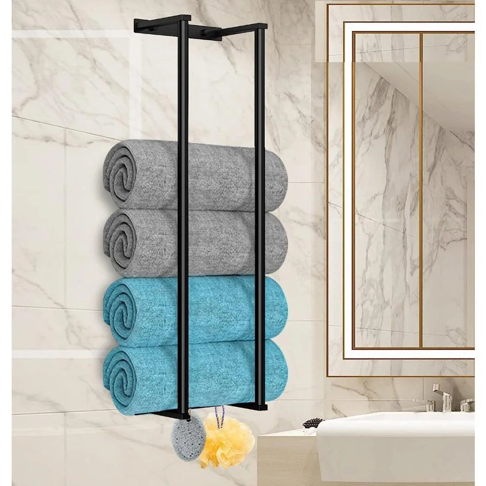 Wall-Mounted Stainless Steel Towel Rack – Bathroom Storage