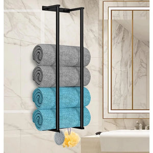 Wall-Mounted Stainless Steel Towel Rack – Bathroom Storage