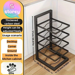 Adjustable Stainless Steel Pot and Pan Organizer Rack