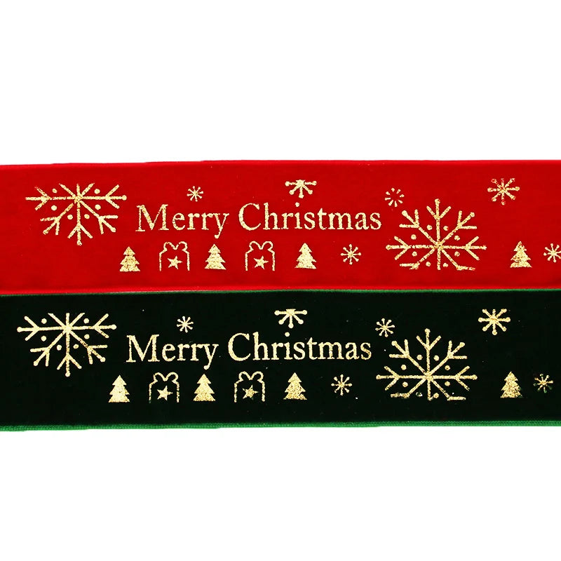 Christmas Printed Ribbon 3.8cm, 3 Yards/Pack for DIY Bows & Gift Decoration