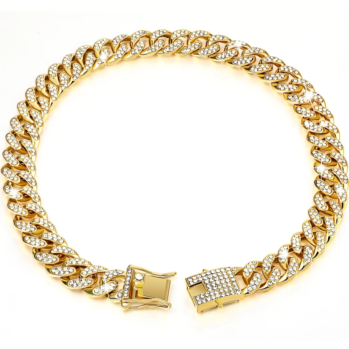 Diamond Cuban Chain Pet Collar – Stylish Metal Collar for Dogs & Cats