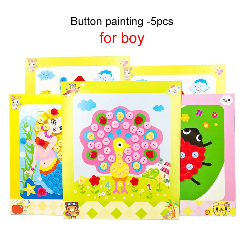 DIY Sticker Craft Kit for Kids Ages 3-6, Creative Educational Art Toy