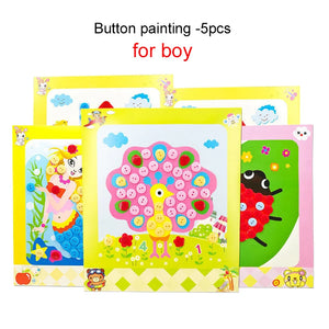 DIY Sticker Craft Kit for Kids Ages 3-6, Creative Educational Art Toy