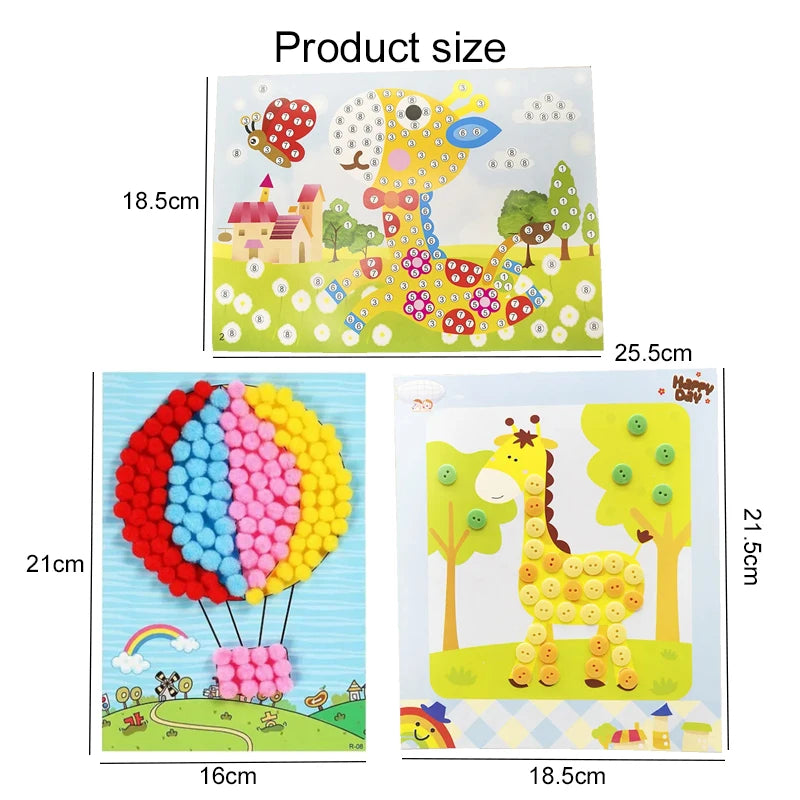 DIY Sticker Craft Kit for Kids Ages 3-6, Creative Educational Art Toy