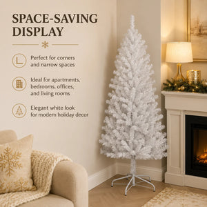 White Artificial Christmas Tree with Metal Stand