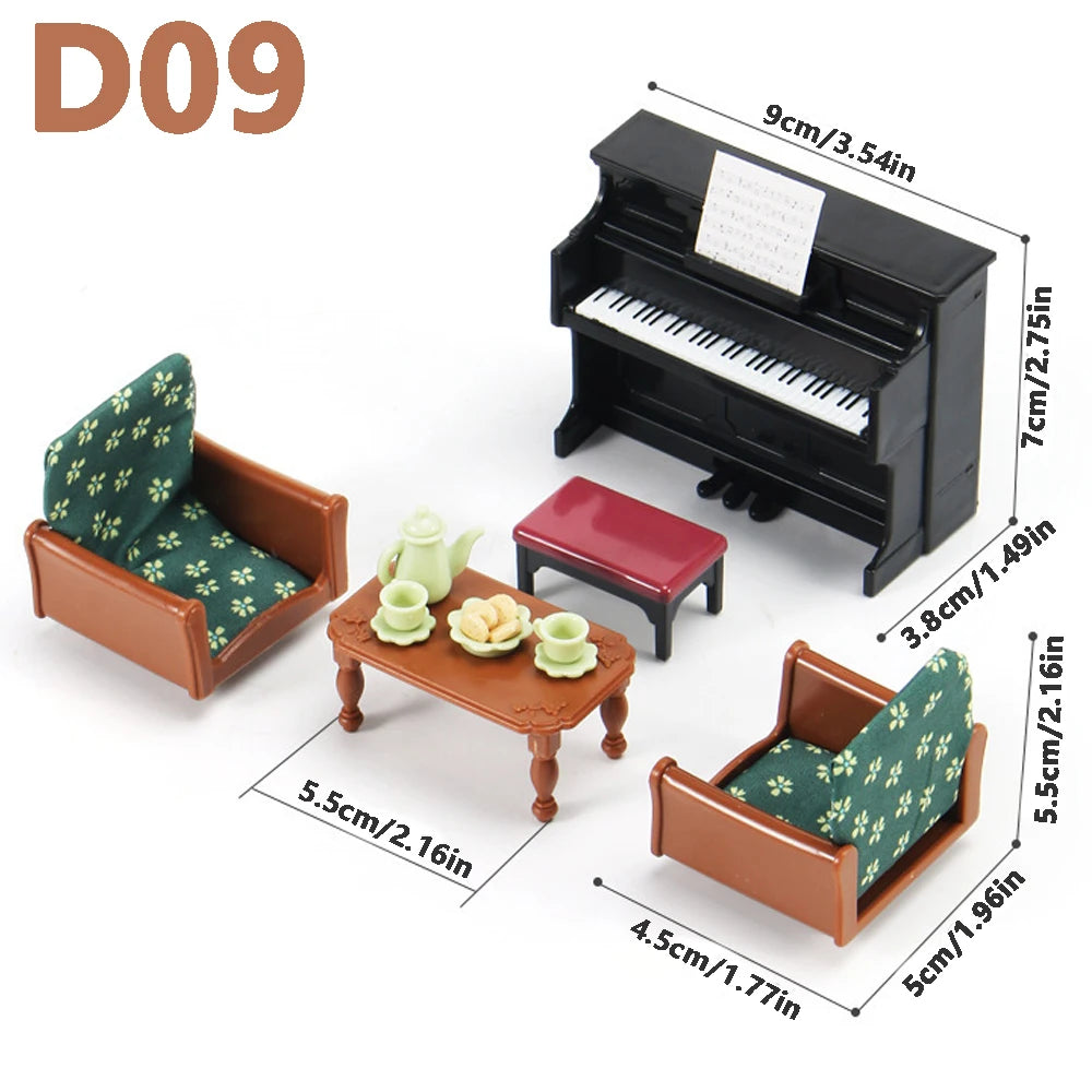 1:12 Miniature Dollhouse Furniture Set – Kitchen & Dining Accessories for Kids