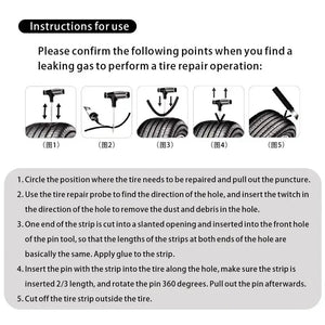 8-Piece Car Tire Puncture Repair Kit – Emergency Tools