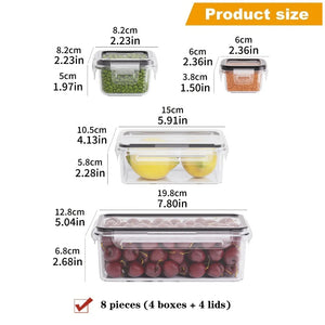 8-Piece BPA-Free Airtight Food Storage Containers with Lids