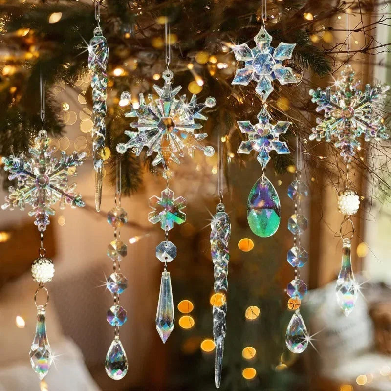 18-Piece Colorful Crystal Christmas Tree Ornaments Set