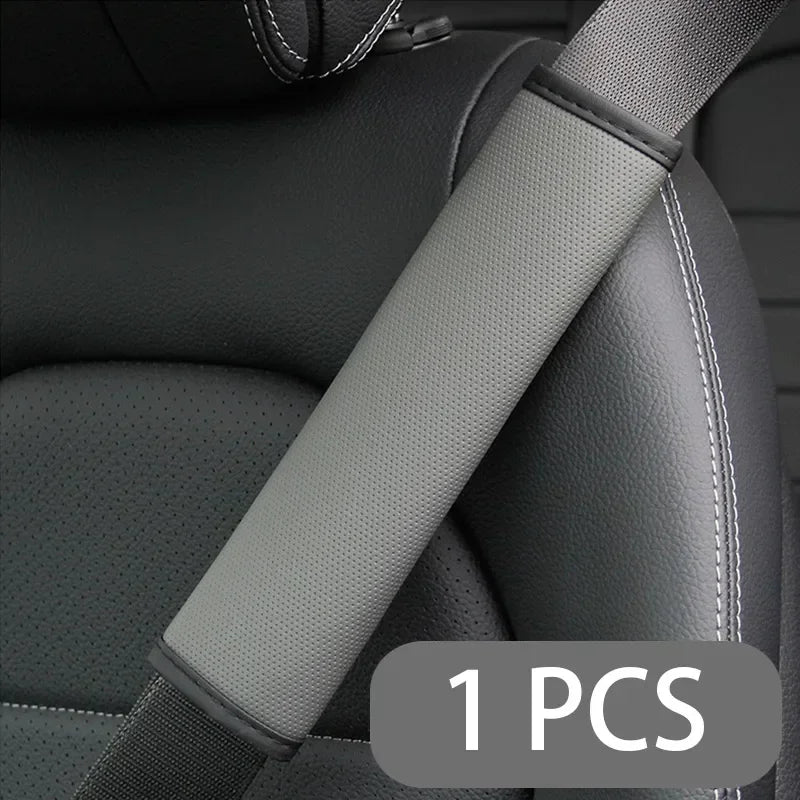 Car Seat Belt Shoulder Pads – PU Leather Breathable Safety Covers