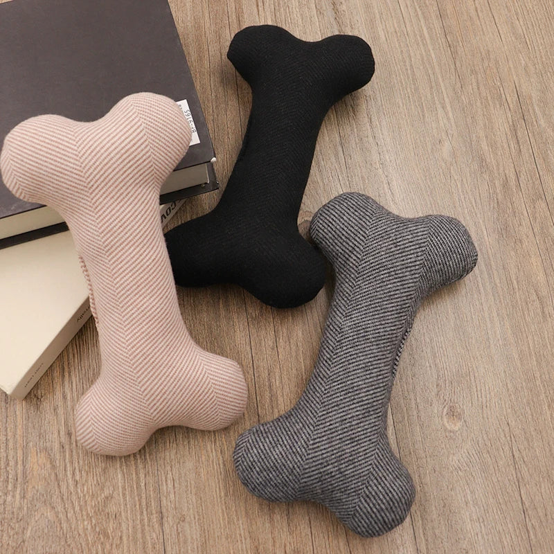 Interactive Squeaky Dog Bone Toy – Plush Chew Toy for Puppies