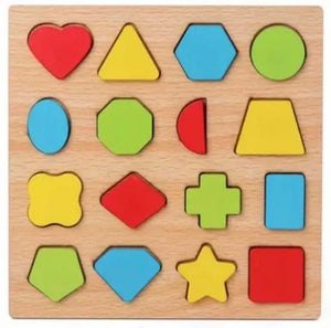 Montessori Wooden Geometry Puzzle Toy for Kids