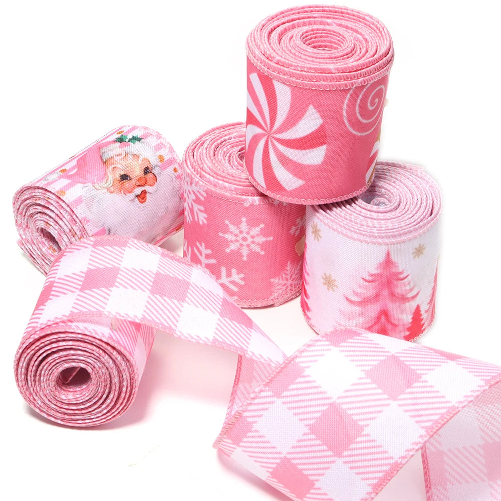 Pink Christmas Ribbon for DIY Crafts & Gifts