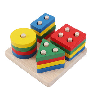 Montessori Wooden Geometry Puzzle Toy for Kids