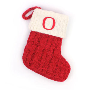 Personalized Christmas Stocking Boots, Knitted Xmas Tree Ornaments with Snowflake Letters