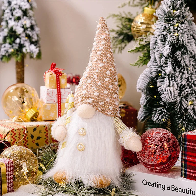 LED Christmas Gnome Plush Doll – Festive Table Decor