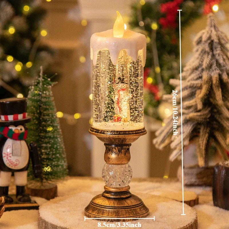 Christmas Crystal Snow LED Candles – Festive Holiday Decor