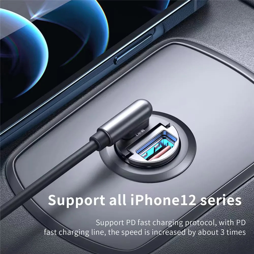 100W/200W USB-C PD Car Charger – QC3.0 Fast Charging