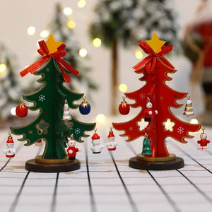 Mini Wooden Christmas Tree DIY Tabletop Ornament