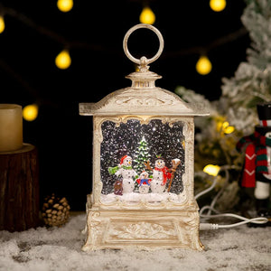 hristmas Crystal Ball Music Box with LED Lights – Holiday Decor
