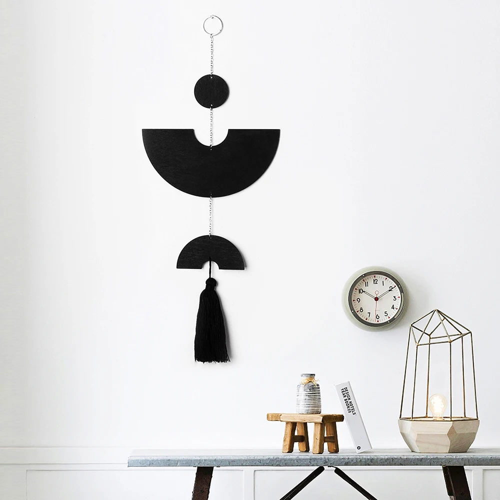 Boho Black Dream Catcher Wall Decor – Rustic Macrame Hanging