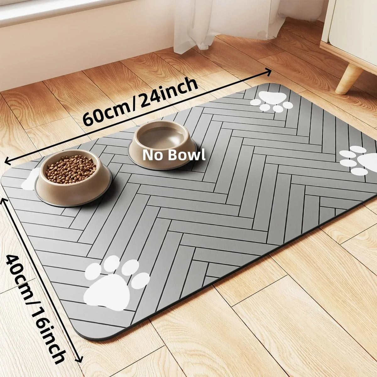 Absorbent Pet Feeding Mat for Dogs & Cats, Waterproof Bowl Placemat