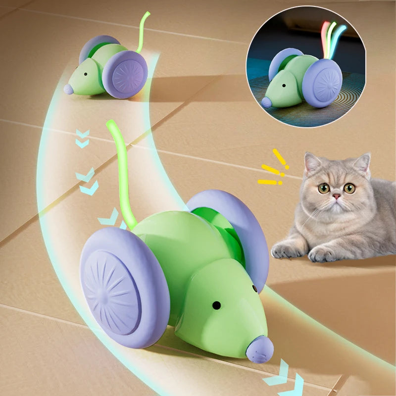 Interactive Electric Mouse Cat Toy – Rechargeable Smart Teaser Car