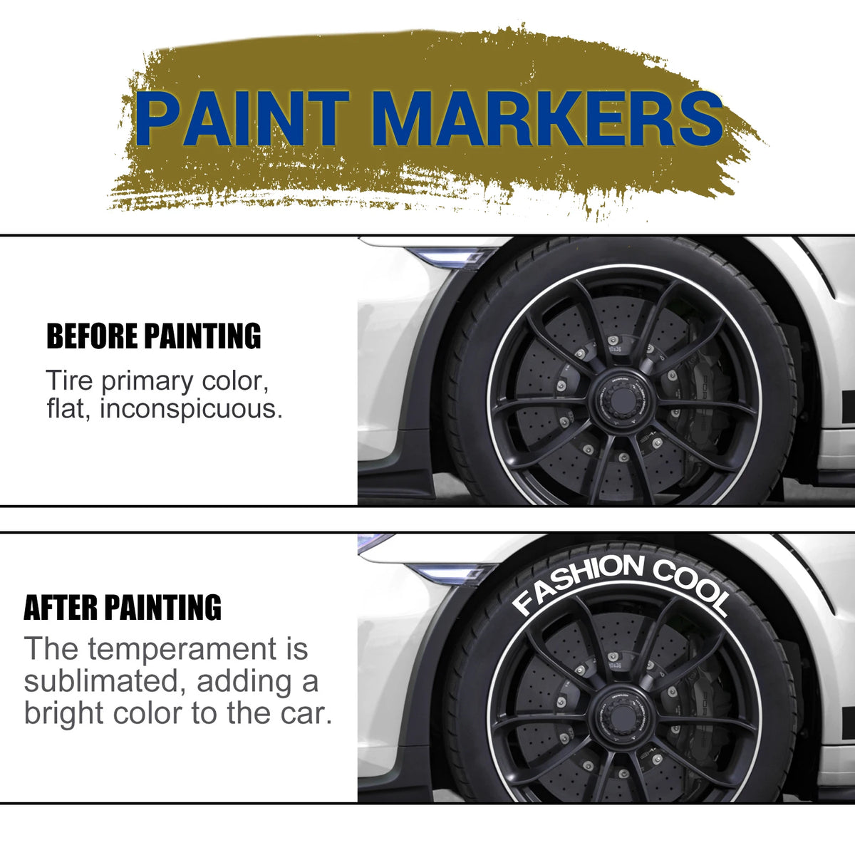White Waterproof Tire Paint Marker Pen – Permanent Tyre Lettering