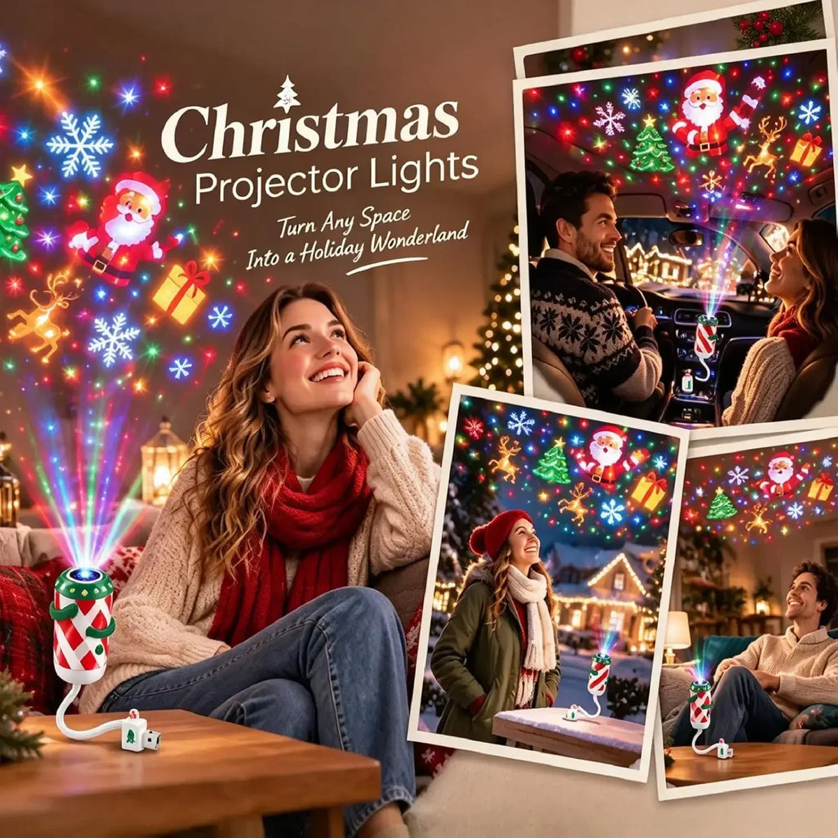 USB Christmas Tree Projection Light