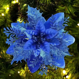 1–20pcs Glitter Artificial Christmas Flowers, Xmas Tree Ornaments & Holiday Decorations