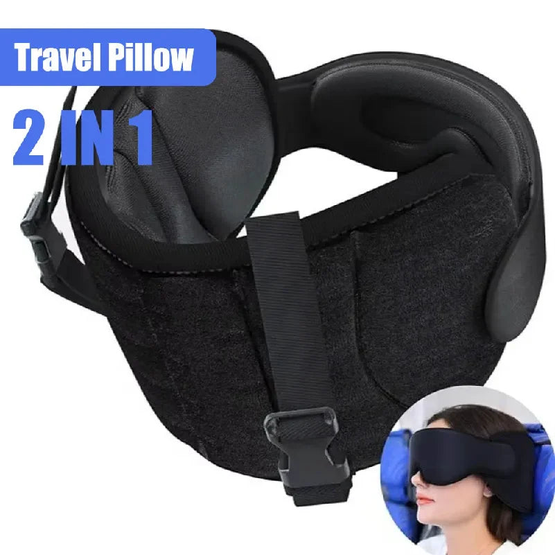 Travel Neck Pillow with Breathable Eye Mask – Sleep Support