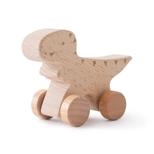 Dinosaur Cartoon Wooden Teether Toy for Babies – Montessori Sensory Car