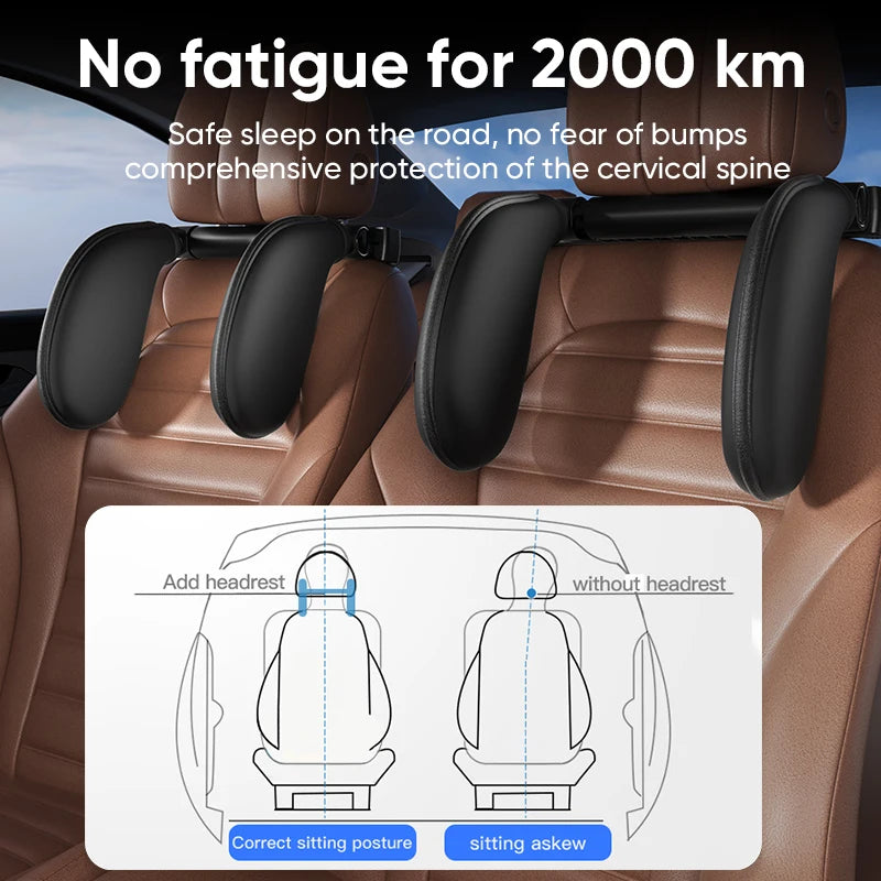 Adjustable Car Neck Pillow with Memory Foam – 360° Headrest