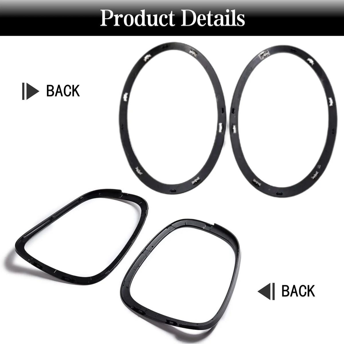 Glossy Black Headlight & Taillight Trim Rings for Mini Cooper F55 F56 F57