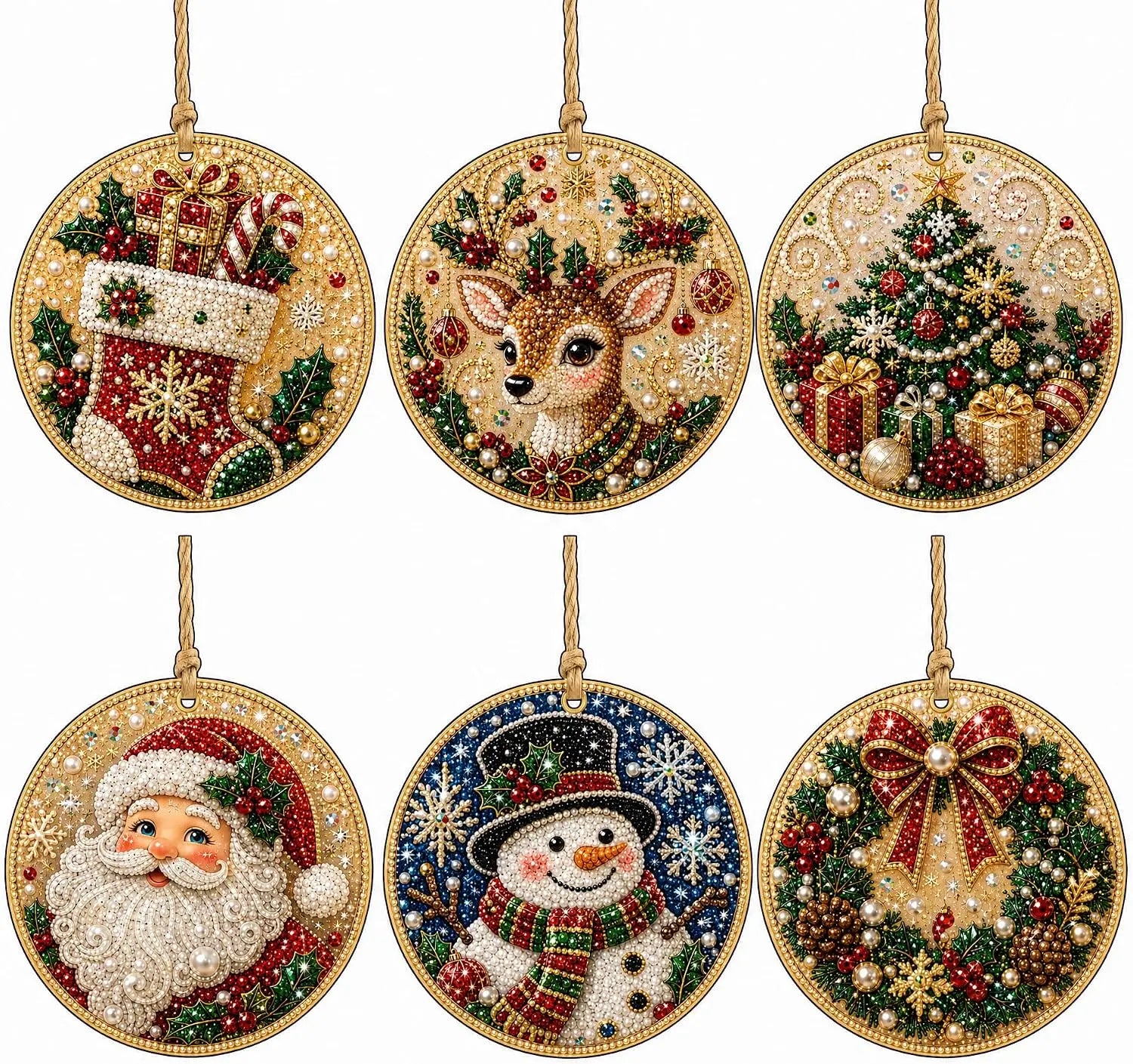 DIY Christmas Diamond Art Wooden Decorations
