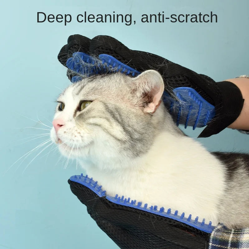 Silicone Pet Grooming Gloves for Dogs & Cats – Hair Remover
