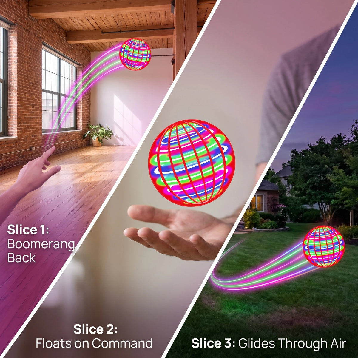LED Flying Spinner Ball – Hand-Controlled Boomerang Toy