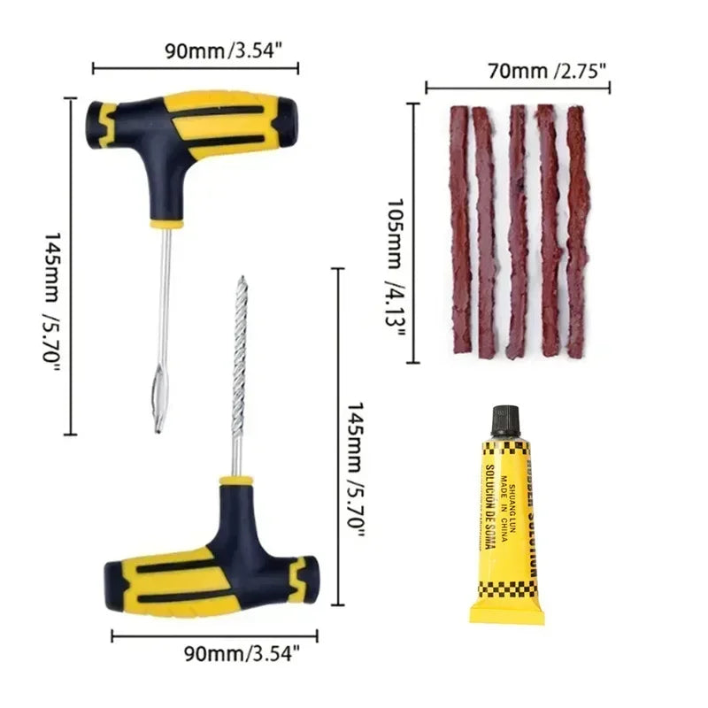 8-Piece Car Tire Puncture Repair Kit – Emergency Tools