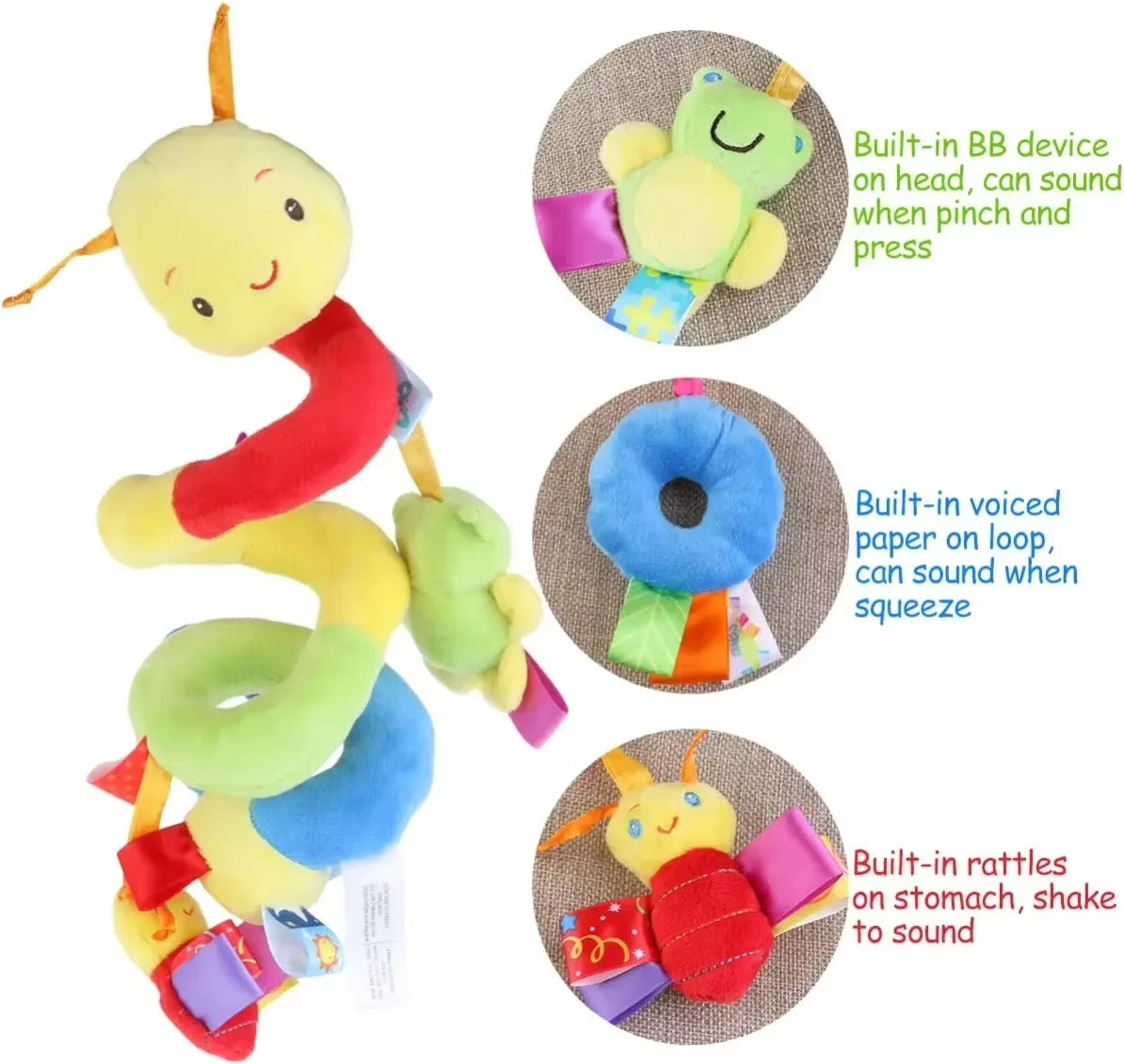 Baby Spiral Hanging Toy – Soft Crib Rattle for Newborns & Strollers