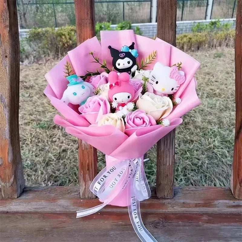 Hello Kitty Plush Bouquet – My Melody, Kuromi & Cinnamoroll Gift