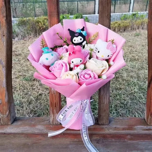 Hello Kitty Plush Bouquet – My Melody, Kuromi & Cinnamoroll Gift