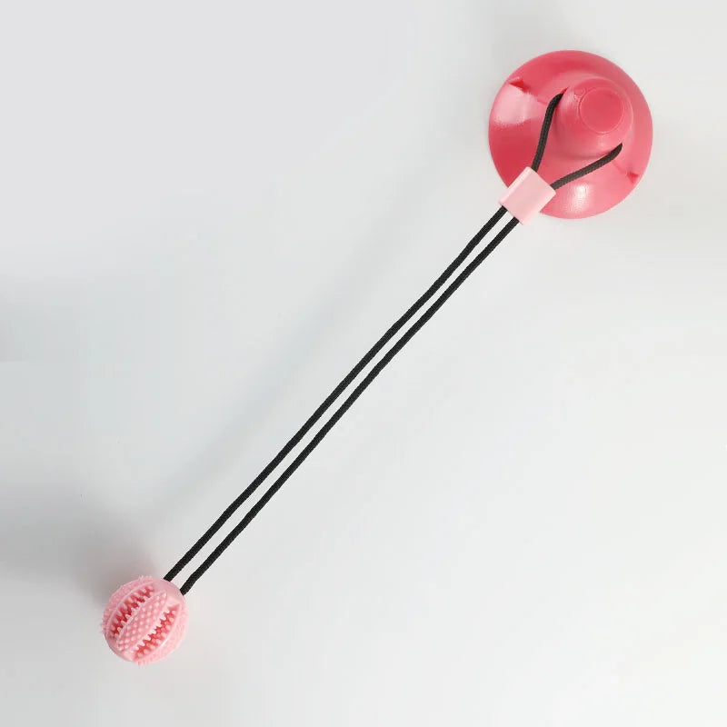 Interactive Suction Cup Dog Toy – Treat Dispenser & Chew Ball