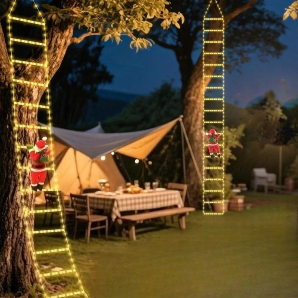 LED Santa Claus Climbing Ladder Decoration