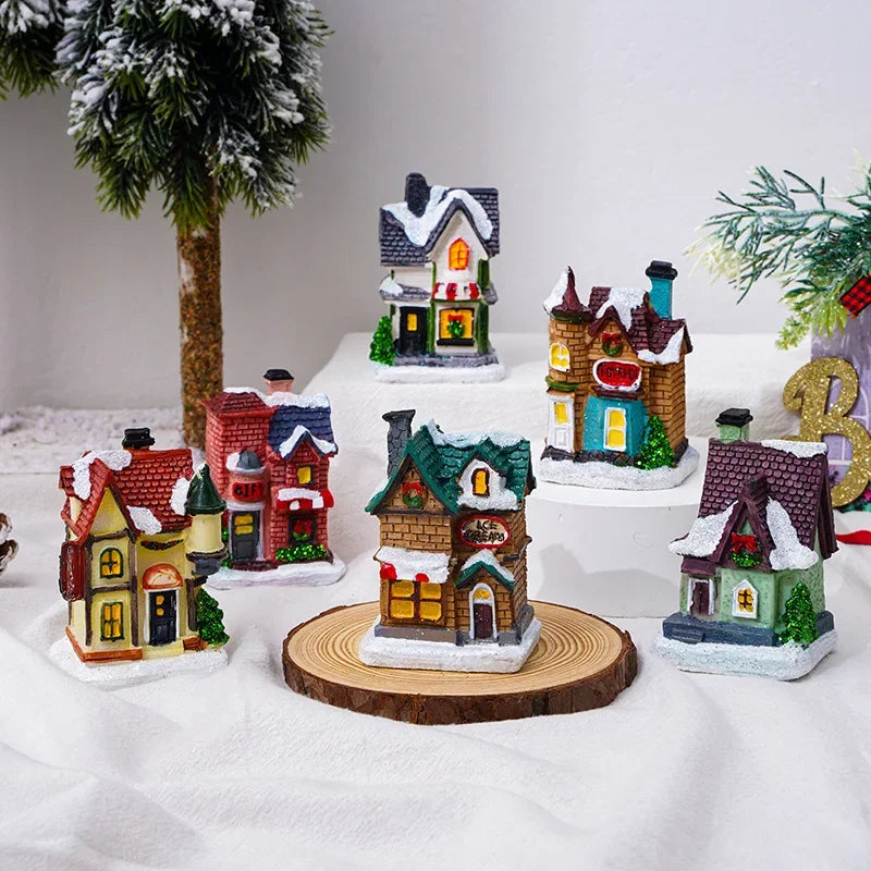 Glowing Resin Christmas House Decor